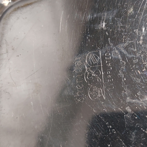 3pc Silver & glass Butter dish by Sheridan Silverplate vintage antique - Picture 14 of 15